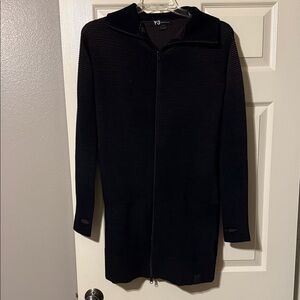Y-3 Black Ribbed Zipper Cardigan